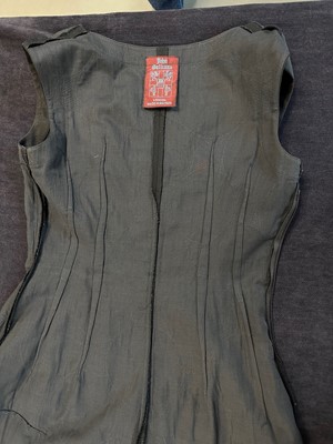 Lot 151 - A John Galliano black linen dress, 'Greek Widows...' collection, Spring-Summer 1990