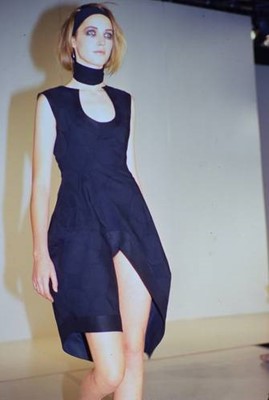 Lot 151 - A John Galliano black linen dress, 'Greek Widows...' collection, Spring-Summer 1990