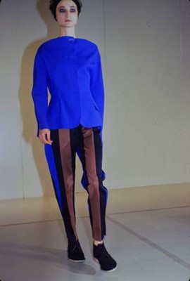 Lot 150 - A John Galliano calico wool-blend suit, 'Greek Widows...' collection, Spring-Summer 1990