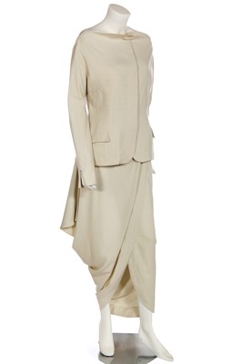 Lot 150 - A John Galliano calico wool-blend suit, 'Greek Widows...' collection, Spring-Summer 1990