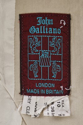 Lot 150 - A John Galliano calico wool-blend suit, 'Greek Widows...' collection, Spring-Summer 1990