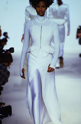 Lot 111 - A John Galliano ivory ensemble, Autumn-Winter, 'Fencing' collection, 1990-91