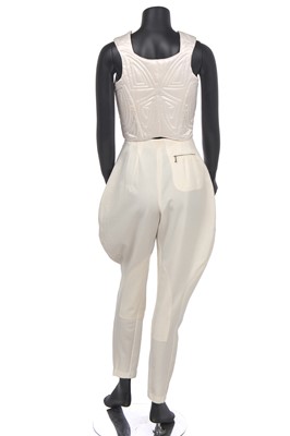 Lot 111 - A John Galliano ivory ensemble, Autumn-Winter, 'Fencing' collection, 1990-91
