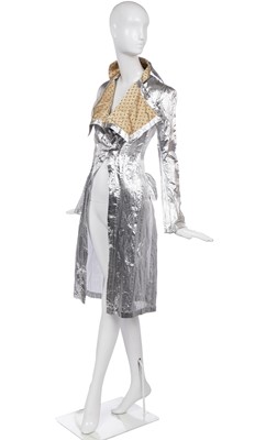 Lot 118 - A John Galliano 'silver-foil' frock coat, Josephine Bonaparte Meets Lolita' collection, Spring-Summer 1992