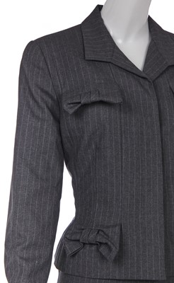 Lot 123 - A Givenchy by John Galliano pinstriped grey wool suit, Autumn-Winter 1996-97