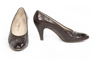 Lot 23 - Four pairs of Chanel leather shoes, probably...