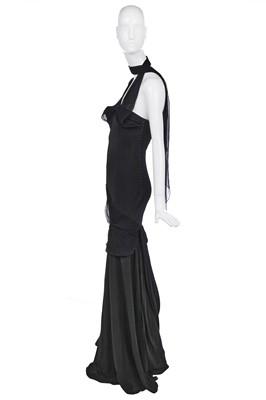 Lot 121 - A John Galliano black chiffon bias-cut evening gown, circa 2002