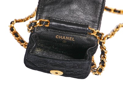 Lot 177 - A Chanel micro-mini quilted velvet handbag-necklace, circa 1987