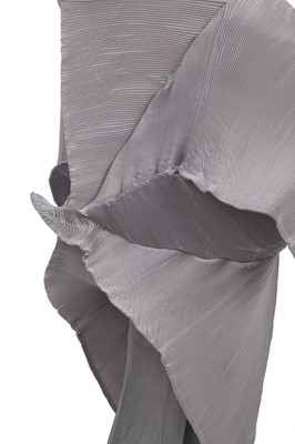 Lot 536 - A rare Issey Miyake pleated silver polyester ensemble, Autumn-Winter 1999