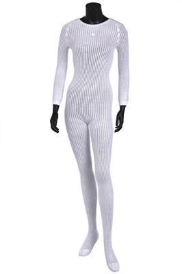 Lot 290 - A rare Courrèges white knitted wool catsuit, 1969