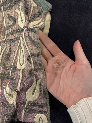 Lot 341 - A Givenchy couture Ottoman-tulip motif embroidered ivory silk dress, circa 1975