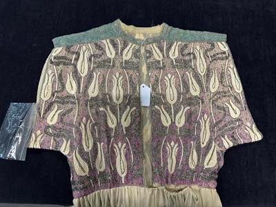 Lot 341 - A Givenchy couture Ottoman-tulip motif embroidered ivory silk dress, circa 1975