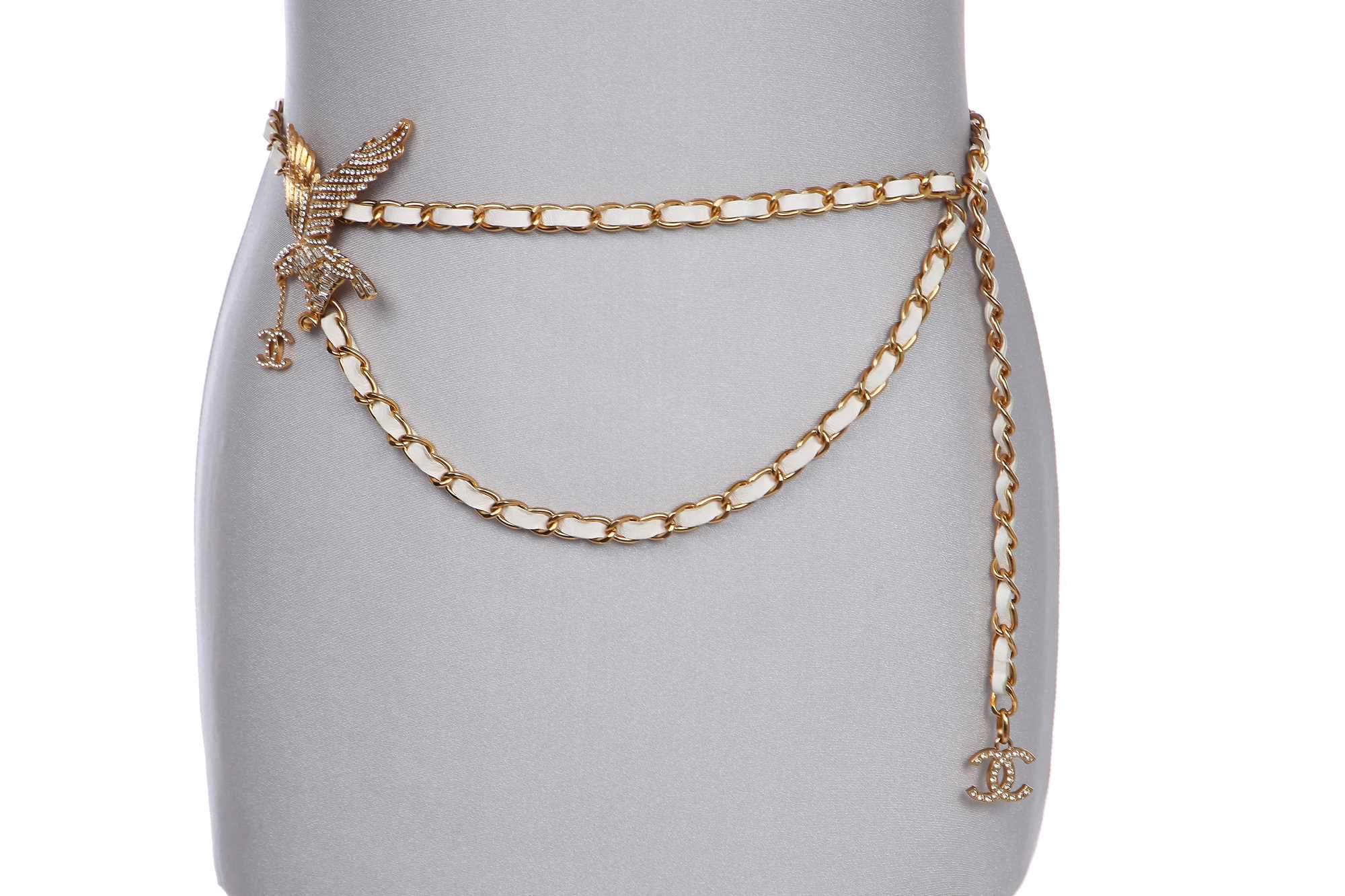 Lot 156 - A Chanel 'Eagle' woven leather chain belt, Spring-Summer 2001