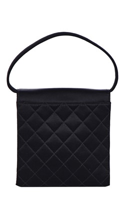 Lot 169 - A Chanel quilted black satin evening bag, 2000-2002