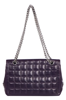 Lot 171 - A Chanel square-quilted purple lambskin leather flap bag 2000-2002