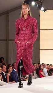 Lot 172 - A Chanel cranberry-red tweed coat, Autumn-Winter 2001-02