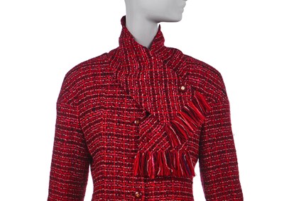 Lot 172 - A Chanel cranberry-red tweed coat, Autumn-Winter 2001-02