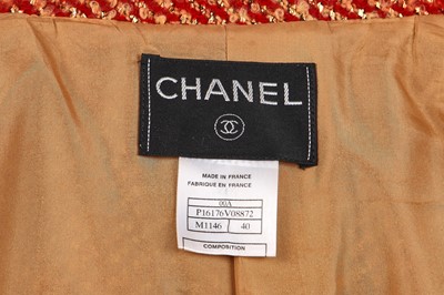 Lot 170 - A Chanel red and gold tweed ensemble, Autumn-Winter 2000-01