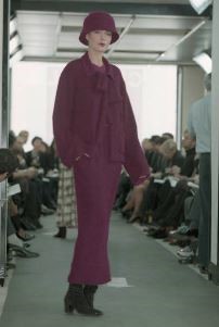 Lot 176 - A Chanel wine-red chenille-tweed ensemble, Autumn-Winter 1998-99