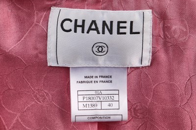 Lot 174 - A Chanel pink and green tweed jacket and matching hat, Autumn-Winter 2001-02