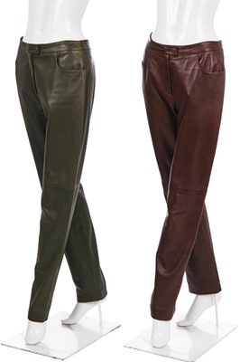 Lot 53 - Two pairs of Chanel lambskin leather trousers, Autumn-Winter 2001-02