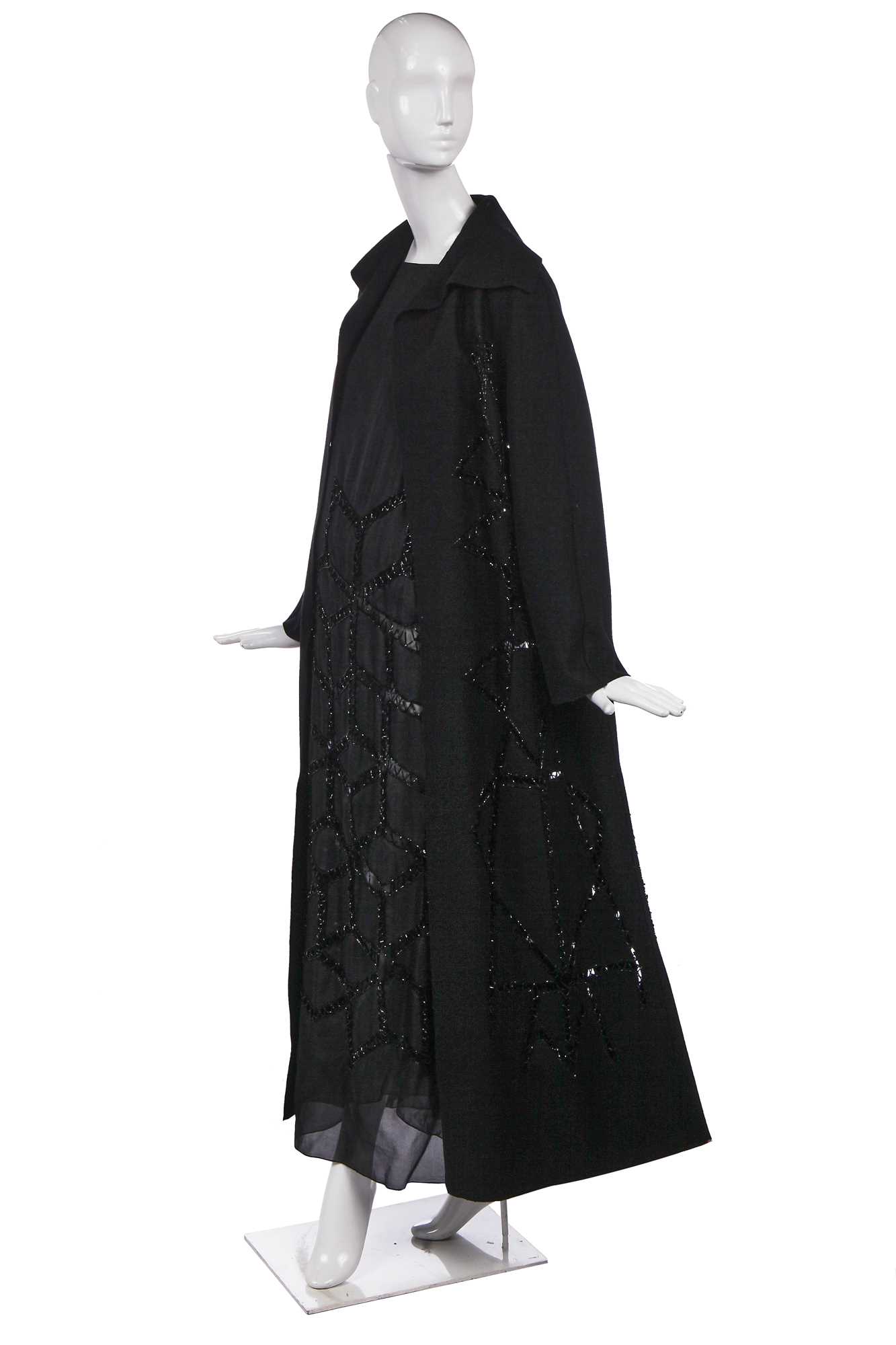 Lot 190 - An Alberta Ferretti beaded black evening ensemble, circa 1998