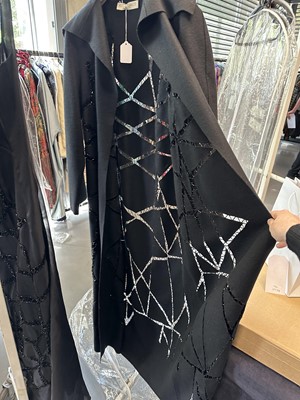 Lot 190 - An Alberta Ferretti beaded black evening ensemble, circa 1998