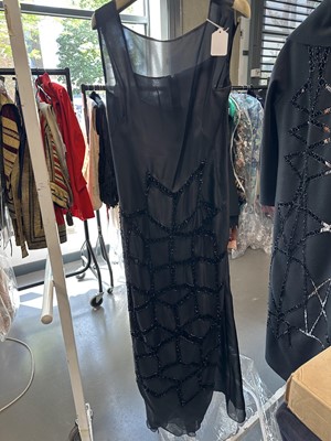 Lot 190 - An Alberta Ferretti beaded black evening ensemble, circa 1998