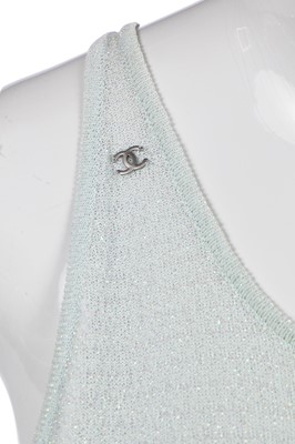 Lot 160 - A Chanel quilted baby-pink and blue cotton-tweed ensemble, Spring-Summer 2000