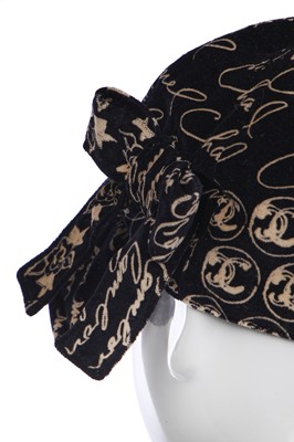 Lot 150 - A Chanel printed velvet hat, early 2000s