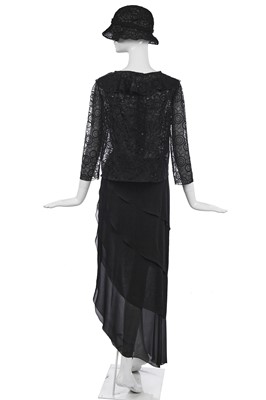Lot 153 - A Chanel broderie anglaise black chiffon bodice and matching jacket, Spring-Summer 2001