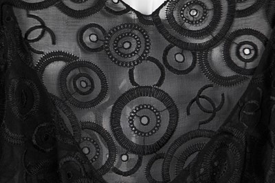 Lot 153 - A Chanel broderie anglaise black chiffon bodice and matching jacket, Spring-Summer 2001