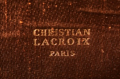 Lot 60 - A Christian Lacroix ochre-green velvet box-bag, circa 1990