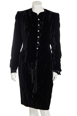 Lot 133 - An Yves Saint Laurent crushed velvet suit, 1990s