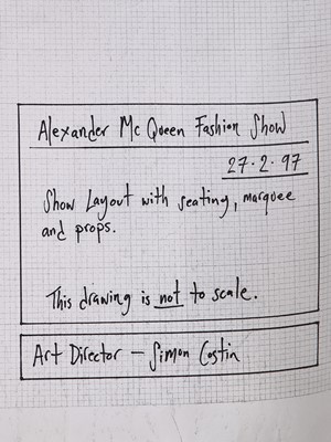 Lot 467 - Alexander McQueen show notes, invitation, backstage pass and set plan, 'It's a Jungle Out There', Autumn-Winter 1997-98