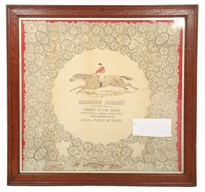 Lot 302 - A printed silk square commemorating 'Diamond...