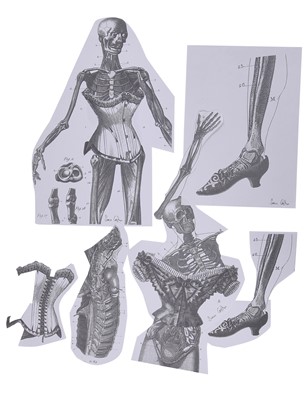 Lot 470 - Simon Costin for Givenchy/Alexander McQueen anatomical press image designs, haute couture 'Eclect Dissect' Collection 1997-98