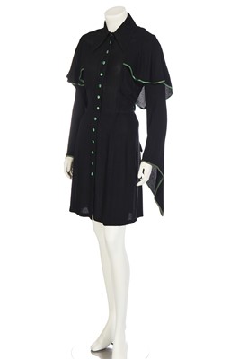 Lot 313 - An Ossie Clark black crêpe dress, circa 1970