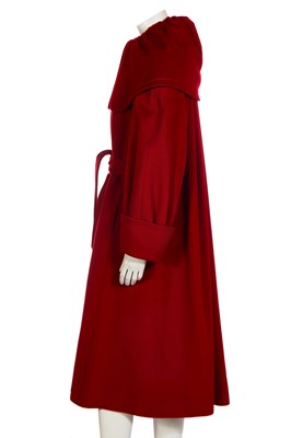 Lot 75 - An Hermès red brushed wool coat, modern