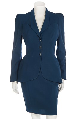 Lot 141 - A Thierry Mugler blue wool suit, 1990s