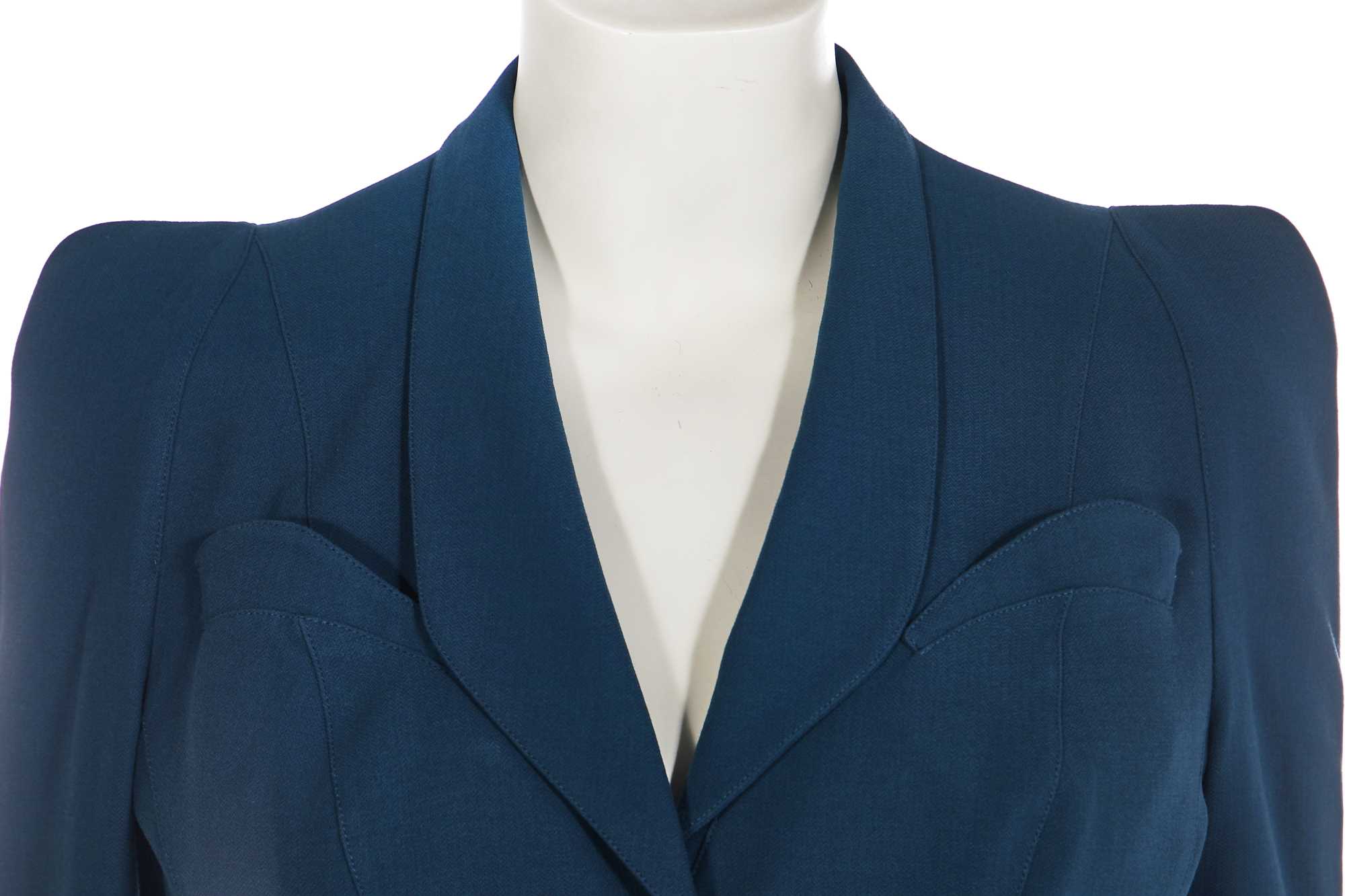 Lot 141 - A Thierry Mugler blue wool suit, 1990s,