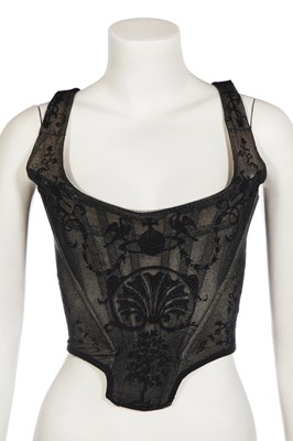 Lot 142 - A Vivienne Westwood flocked 'Boulle' corset, 'Salon' collection, Spring-Summer 1992