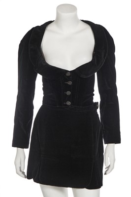 Lot 264 - A Vivienne Westwood black velvet jacket, 'Time Machine' collection, Autumn-Winter 1988-89