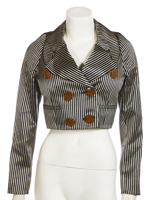 Lot 136 - A Vivienne Westwood 18th-century-inspired striped satin jacket, 'Salon' collection, Spring-Summer 1992