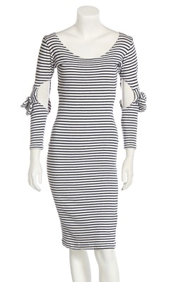 Lot 266 - A Vivienne Westwood striped cotton jersey dress, 'Civilizade' collection, Spring-Summer 1989