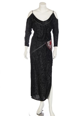 Lot 314 - A Bill Gibb black devoré/lurex evening ensemble, circa 1977