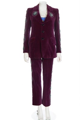 Lot 317 - A Granny Takes a Trip men's embellished  purple velvet suit, early 1970s