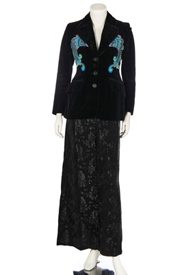 Lot 319 - A Granny Takes a Trip embroidered black velvet jacket, early 1970s