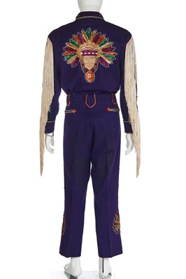 Lot 269 - A Fay Ward man's embellished purple wool twill shirt and trousers