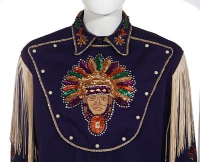 Lot 269 - A Fay Ward man's embellished purple wool twill shirt and trousers